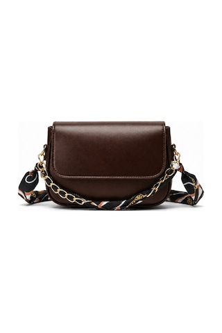 Celeste Bag Acı Kahve Fular Ve Zincir Detaylı Kadın Omuz Çantası