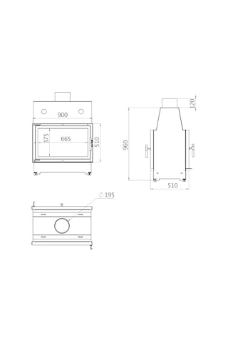 Echa Tech Tünel Çelik Şömine Haznesi Çift Yüzlü 90 X 51
