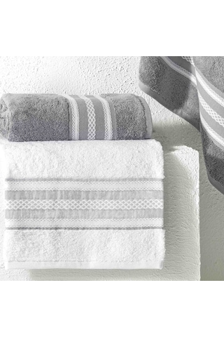 Taç Rope Pure Cotton Pamuk Hamam Seti Beyaz Antrasit 000000001500222677 Antrasit
