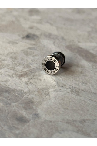 Roma Black Erkek Küpesi - 1 Adet - Döner Kilit