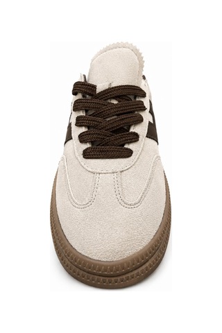 Papucumun Dünyası Unisex Süet Özel Gum Tabanlı Günlük Kullanıma Uygun Retro Sneaker Ekru