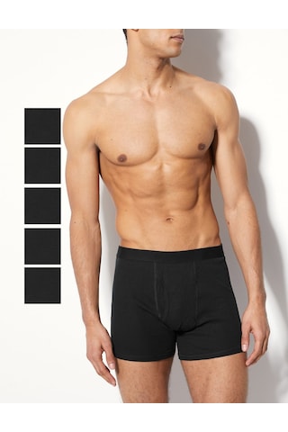 Marks & Spencer Saf Pamuklu 5'li Cool & Fresh Trunk Seti Siyah