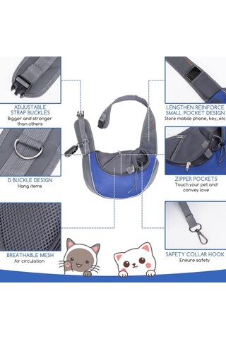 Köpek Sling Taşıyıcı, File Ayarlanabilir Evcil Hayvan Sling Eller Serbest Yavru Köpek Askısı Taşıyıcı Küç