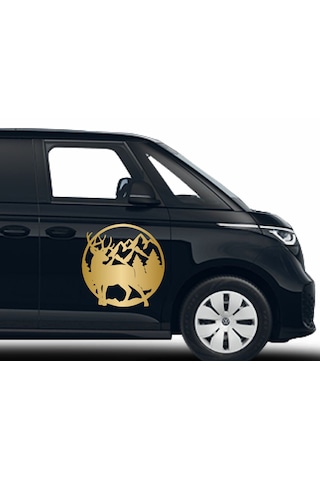Avcı Geyik Ve Dağ Sticker - 4x4 Off Road Adventure Hunter Sticker - Araba Oto Karavan Cam Motosiklet Sticker - 02169 80x80 Cm
