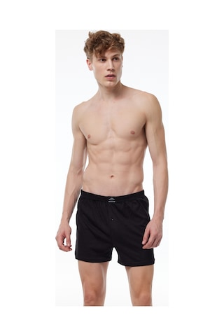 Malabadi Erkek Siyah 3 Lü Paket Geniş Kalıp Büyük Beden Boxer %100 Pamuk Battal Boy 3m024 Siyah