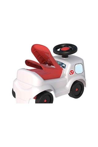 Kornalı Bin-git Ambulans Aracı Eğlenceli İlk Sürüş Deneyimi Eğitici Öğretici Oyuncak 55 Cm Beyaz