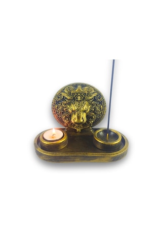 Aslan Çubuk Tütsülük Ve Tealight Altın