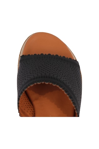 Napa Shoes Kadın Lazer Kesimli Perfore Düz Taban Rahat Terlik Napa-1204 Siyah