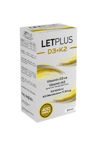 Letplus D3+K2 Takviye Edici Gıda 20 ML