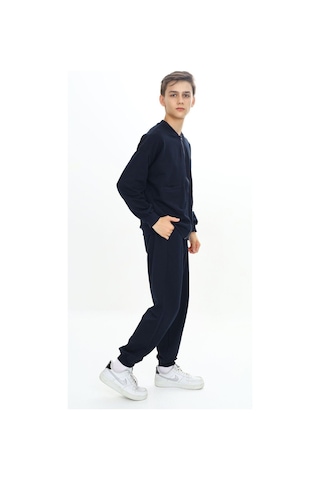 Haykids Erkek Çocuk İki İp Fermuarlı V Yaka Uzun Kol Eşofman Takımı Çok Renkli