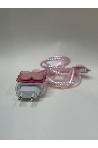 Sweety iPhone Uyumlu Kablo Ve Başlık Koruyucu Set Pembe