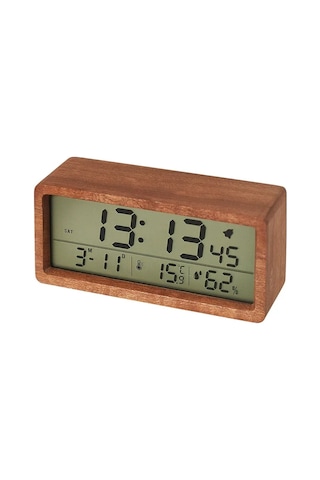 Sıcaklık Nem Göstergesi İle Yeni Ahşap Saat 1906 Tasarım Gece