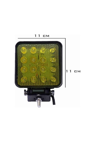 Off Road Sis Farı Sis Lambası 16 Led Kare 2'li Paket Sarı