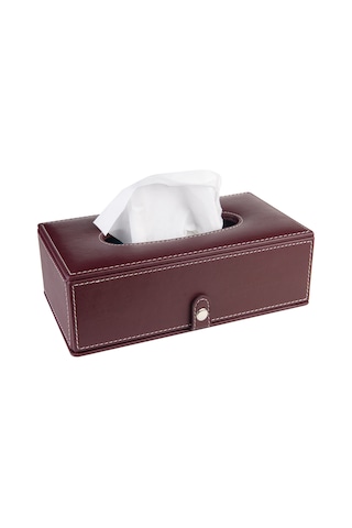 2k Suni Deri Peçetelik Mendil Kutusu 13 24 6 Cm. Bordo Bordo