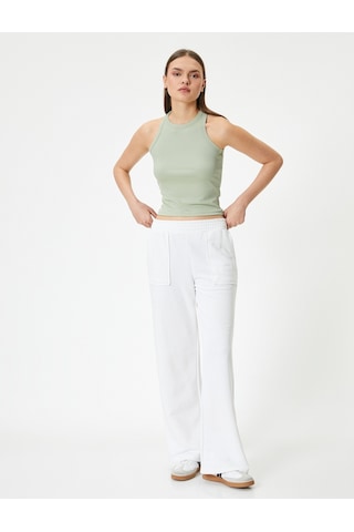 Koton Spor Atlet Bisiklet Yaka Ribanalı Slim Fit Yeşil 4sak30092nk