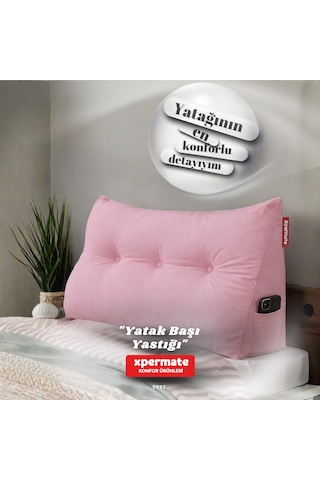 Yatak Başı Yastığı Sırt Ve Bel Destek Yastığı 120 Cm Pembe