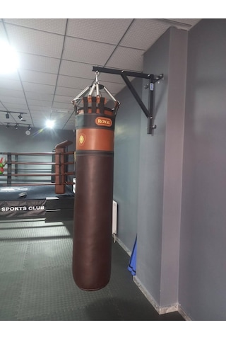 Silindir Kum Torbası 180x45 Cm Suni Deri Kahverengi