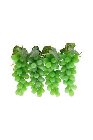4lü Set Yapay Meyve Yeşil Üzüm Süs Dekoratif Sahte Meyve 15cm