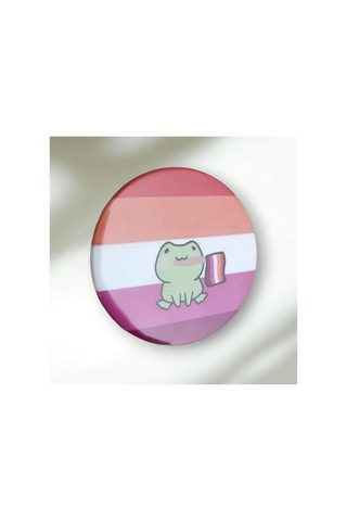 Ms Major Selection Pride Flag Lesbian Frog Buton Rozet Genel