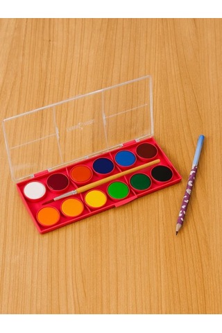 Faber Castell Unicorn Büyük Boy Sulu Boya 12 Li + 1 Kurşun Kalem Hediyeli Çok Renkli