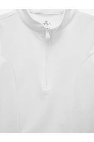 Koton Yarım Fermuarlı Slim Fit Dik Yaka Kısa Kollu Spor Tişört Beyaz 7wak10141nk