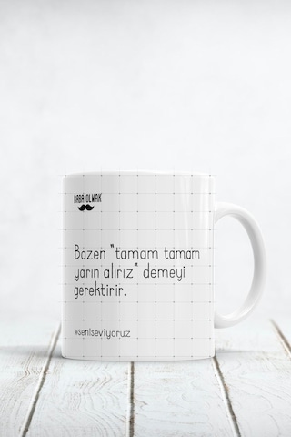 Babalık Sözleri Babalar Günü Hediyesi Baskılı Kupa Bardak Beyaz