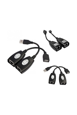 Luve Store Usb 2.0 Rj45 Uzatma Adaptörü 45 Metre Cat5 Cat6 Usb Extender