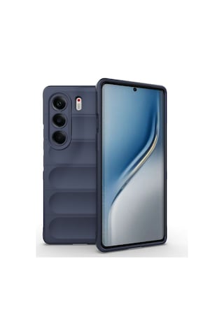 Tecno Camon 40 Pro 5g Cm7 Uyumlu Silikon Kılıf - Kamera Korumalı Airbag Kapak - Lacivert Lacivert