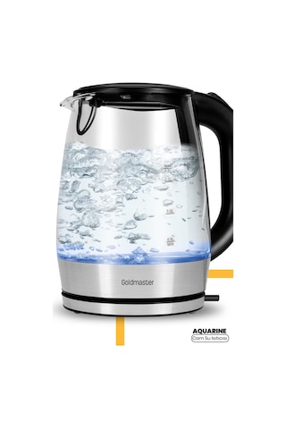 Goldmaster Aquarıne 1.7 Lt Işıklı Cam Kettle Su Isıtıcı