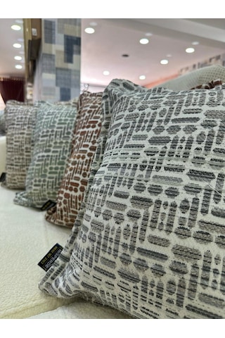 Nivemeshome Elyaf Dolgulu Kırlent 45x45 Lisa 04 Gri Gri