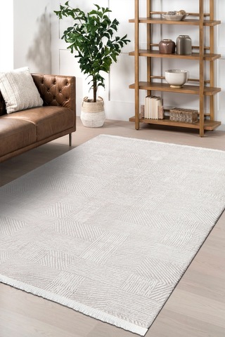Volora Halı Koleksiyonu Yumuşak Dokulu, Modern İnce Form, Tozumaz Ve Kolay Temizlenebilir Krem - Açık Gri