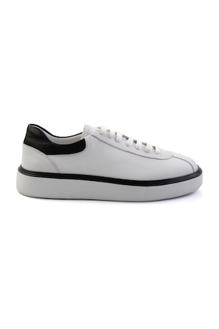 Bambi Beyaz Hakiki Deri Erkek Sneaker E01087115103 Beyaz