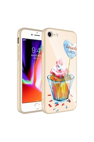 Apple Uyumlu iPhone 7 Kılıf Kamera Korumalı Desenli Sert Silikon Zore Epoksi Kapak NO8