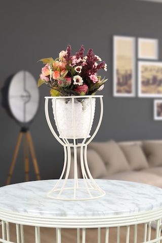 Anafor Saksılık Beyaz 25 Cm Şeffaf Saksı