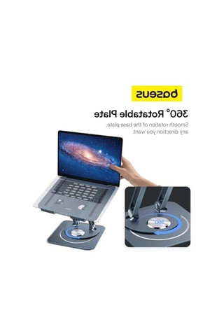 Baseus Ayarlanabilir Dizüstü Bilgisayar Standı, 360 Derece Dönebilen Ayarlanabilir Dizüstü Bilgisayar Standı Üç Katlı Versiyon Apple Uyumlu MacBook Air Pro, Dell Xps, Hp Vb. İçin Ergonomik Katlanabilir Stand