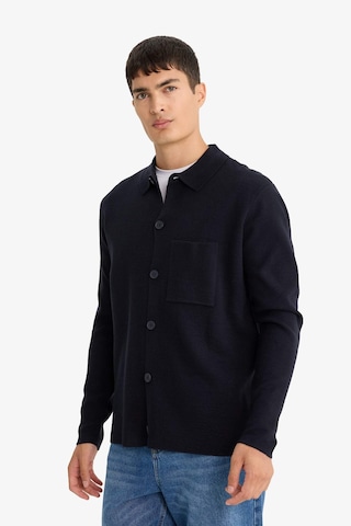Defacto Standart Fit Polo Yaka Düğmeli Ön Cep Detaylı Triko Hırka F3720ax25wnnv64 Lacivert