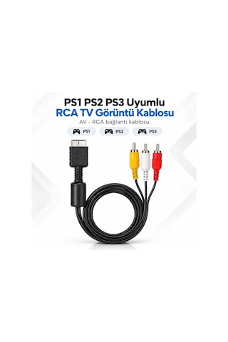 Ps1 Ps2 Ps3 Uyumlu Av Rca Kablo Playstation Tv Görüntü Ve Ses Aktarım Kablosu