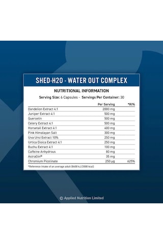 Applied Nutrition Shed-h2o - Water Out Complex Fat Burner Su Atı