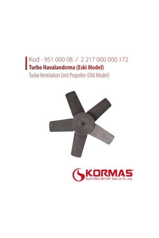 Kormas Turbo Havalandırma Pervanesi 5 Kanat Çap:240 Boy:31 Mil Çapı:8 Mm