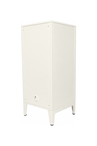 Alfafonet Ziglat Serisi Kilitli Metal Home Office Dolabı Cam Kapaklı Mat Beyaz Ral 9003 450x1050x450 Mm