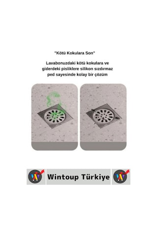 Lavabo Banyo Mutfak Pas Küf Tutmaz Ayı Figürü Koku Önleyici Kulplu Esnek Silikon Gider Kapağı 2 Adet