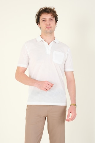 Giyim Dünyası Erkek Jakarlı Cepli Polo Yaka T-shirt Beyaz 001