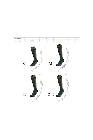 Yuntech01 Su Geçirmez Uzun Konçlu Çorap - Yürüyüş, Kamp, Kayak İçin Nefes Alabilir Ve Dayanıklı Yeşil, M Yeşil