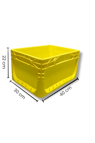 Alpbx 1.kalite Sarı Plastik Kasa 40x30x22 Cm - Kutu 21 Litre