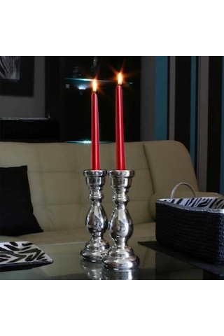 10 Adet Red Candlestıck Kırmızı Şamdan Mumu Kırmızı Mum Parlak Kırmızı Şamdan Mumu Masa Mumu Uzun Mum Renkli