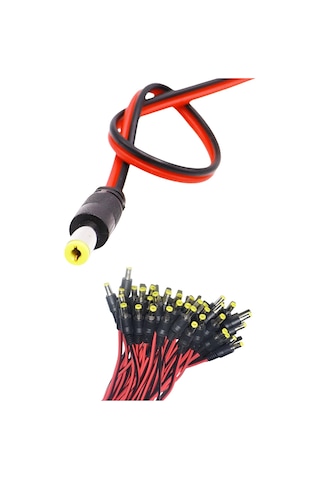 2.1 Erkek Led Birleştirme Kablosu 15cm Adaptör Jack Fişi Ve Kamera Kablosu 5 Adet