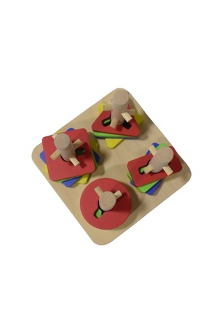 Eğitici Ahşap Şekilli Montessori Kare Geçmeli Bul Tak 21 Parça Oyunu Kokusuz, Sağlıklı, Boyası Çık
