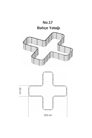 Modüler Yükseltilmiş Bahçe Sebze Yatağı No:17 220x220 Bej