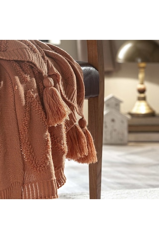 Taç Butik Brüj Akrilik Throw Kiremit 000000001500223752 Kiremit
