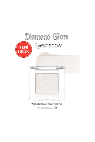 Cre'ars Yoğun Işıltılı Jel Yapılı Tekli Far Diamond Glow Eyeshadow 05 White Diamond
